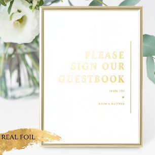 Real Foil Minimal Mariage Livre d'or Signe