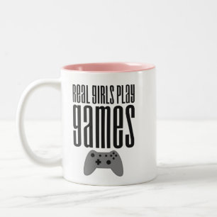 Real Girls Jouer Jeux Mug café à deux tons