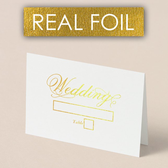 Real Gold Foil Mariage de luxe Carte Place (Real Gold Foil Luxury Wedding Place Card)