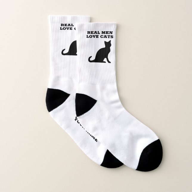 Real Men Love Cats, des chaussettes amusantes pour (Paire)