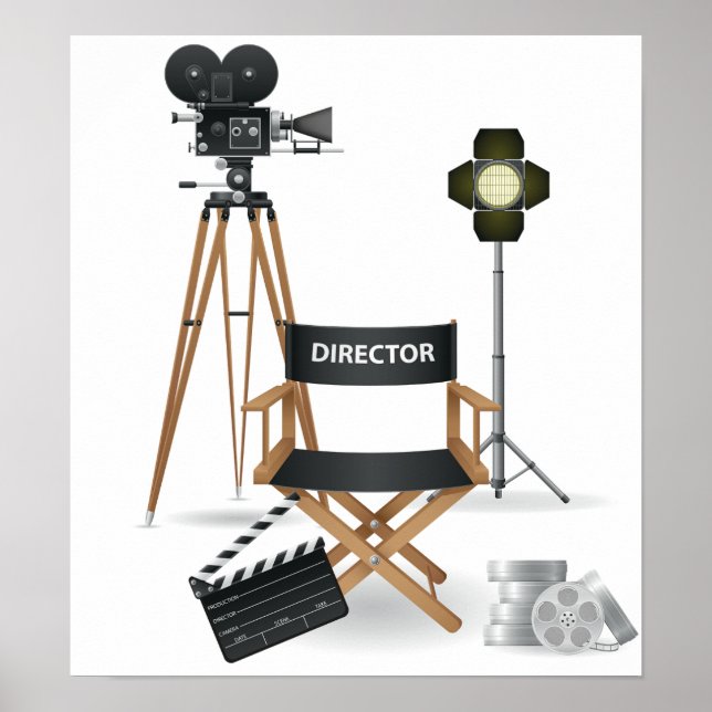 Réalisateur de cinéma affiche de plateau (Devant)