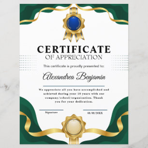Réalisation Apprécier Gold Blue Certificat