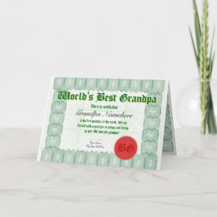 Réalisez une carte de certificat de grand-père au