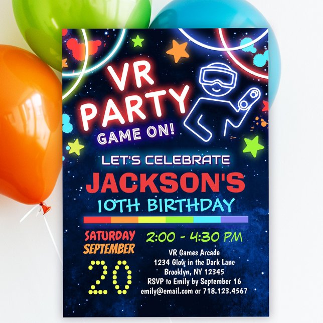 Réalité virtuelle VR Invitations de fête d'anniver (Créateur téléchargé)