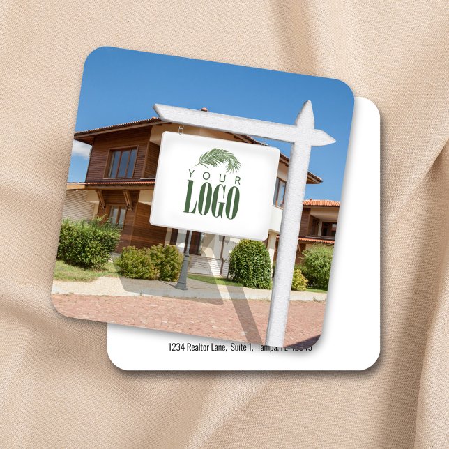 Realtor Ajouter votre logo Photo Carte de visite p (Business card template for real estate agents. )