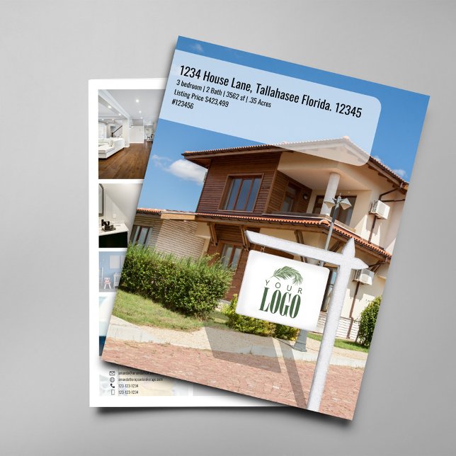 Realtor House Lister Photo QR Code Modèle (House listing Real Estate flyer)