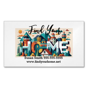 Realtor Magnet Carte de visite "Trouvez votre mais