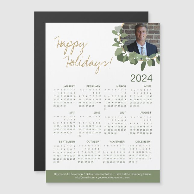 Realtor Photo 2024 Calendrier Joyeuses Fêtes (Devant / Derrière)