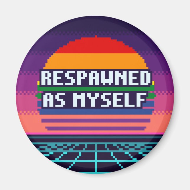 Réapparu En Moi-même Fierté Pixel Aimant (Devant)