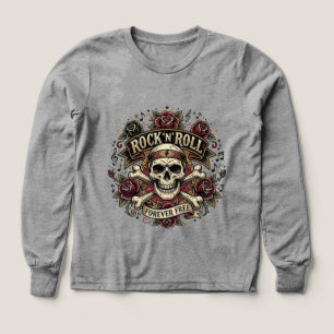 Rebel Rhythm Skull & Roses Tattoo T-shirt graphi