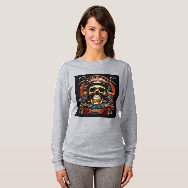 "Rebel Rhythms : Vintage Rock & Roll Skull T-shirt (Devant entier)