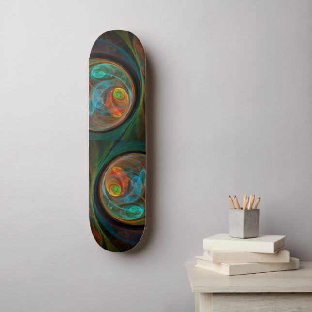 Rebirth Blue Abstract Art skateboard (Art mural)