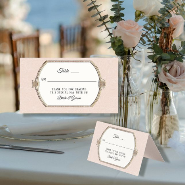 Réception classique victorienne élégante rose et o (Créateur téléchargé)