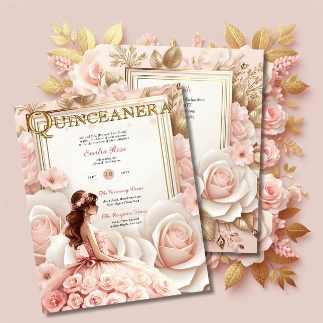 Réception de la cérémonie de la Quinceanera rose v (Créateur téléchargé)