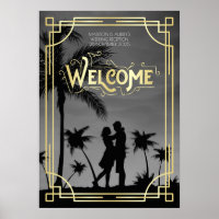 Réception de mariage Art Déco Affiche de bienvenue