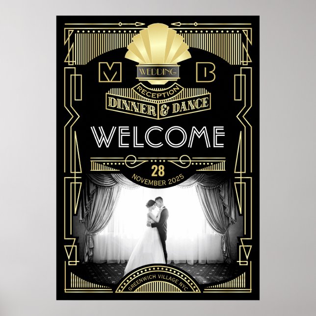 Réception de mariage Art Déco Votre Affiche de bie (Devant)