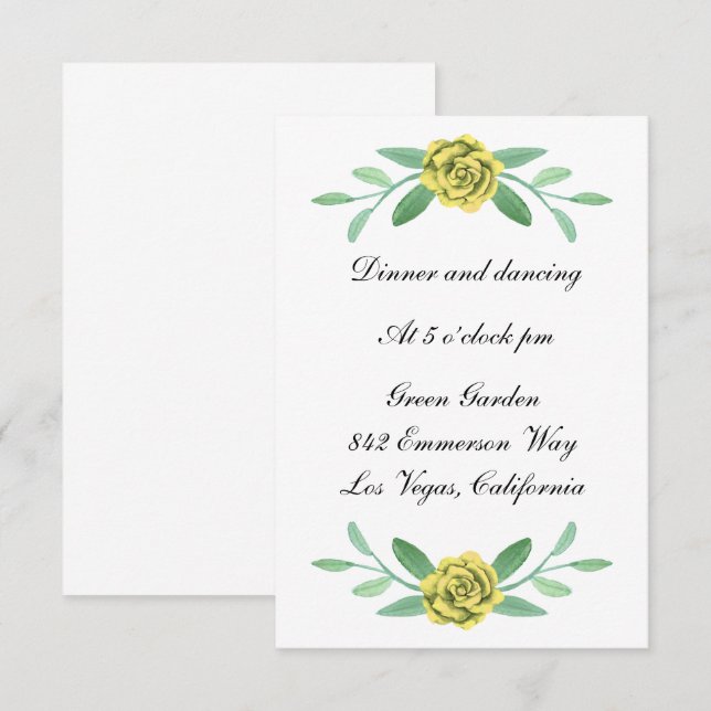 Réception de mariage avec feuillage floral verdoya (Devant / Derrière)