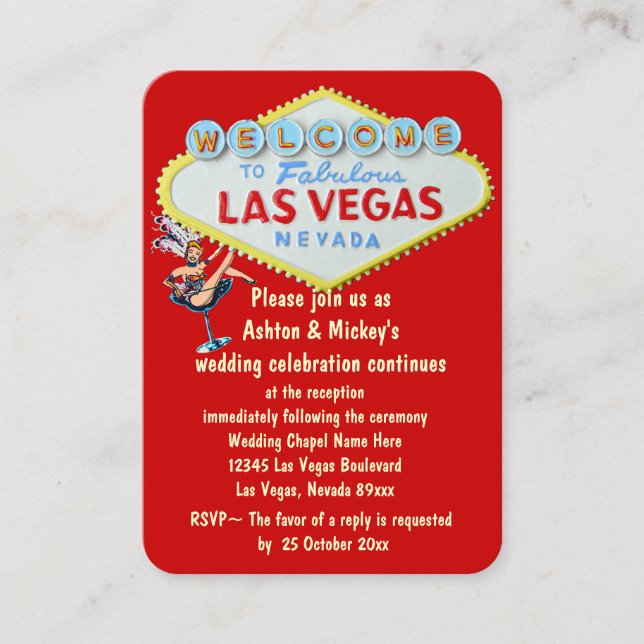 Réception de mariage de Las Vegas Invitation (Devant)