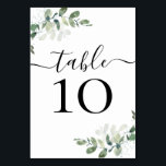 Réception de mariage Eucalyptus Numéro de table<br><div class="desc">Cette élégante carte à table d'eucalyptus fait partie d'une suite mariage coordonnée qui est disponible dans notre magasin.</div>