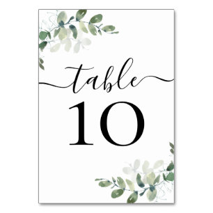 Réception de mariage Eucalyptus Numéro de table