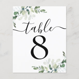 Réception de mariage Eucalyptus Numéro de tableau