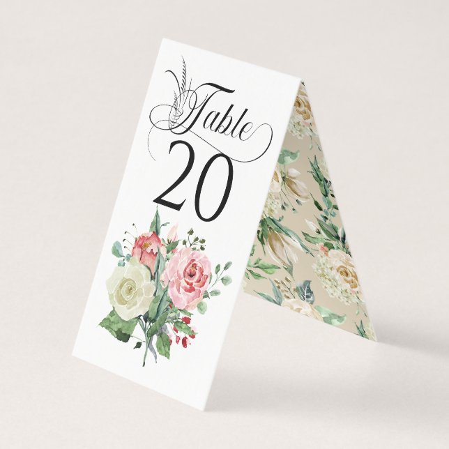 Réception de mariage floral rose blanche simple (Back)