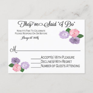 Réception de mariage floral seulement carte RSVP