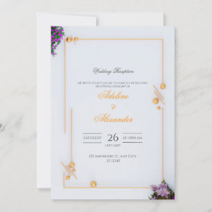 Réception de mariage Gold moderne Invitation