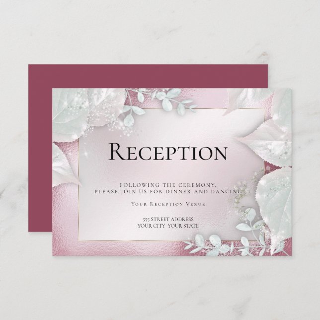 RÉCEPTION DE MARIAGE | Invitation Pailletée de Bou (Devant / Derrière)
