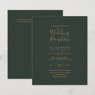 Réception de mariage moderne Olive Green Gold Budg