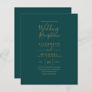 Réception de mariage moderne Turquoise Green Gold