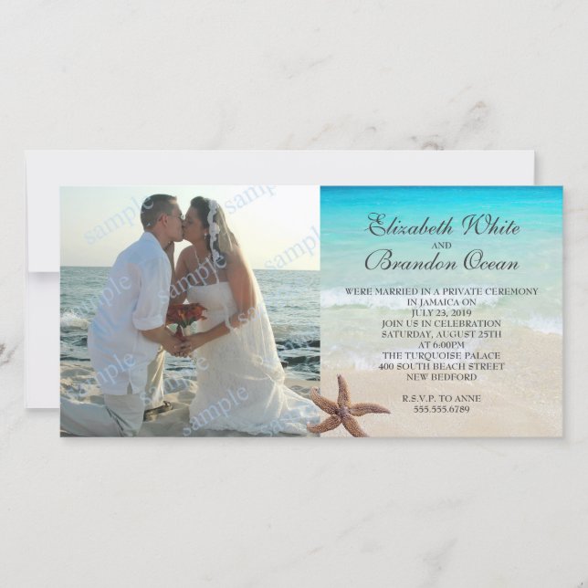 Réception De Mariage Privée Uniquement Faire-part  (Devant)