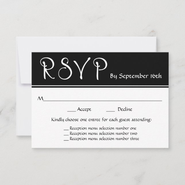 Réception de mariage RSVP 3 Choix de menu Réponse (Devant)