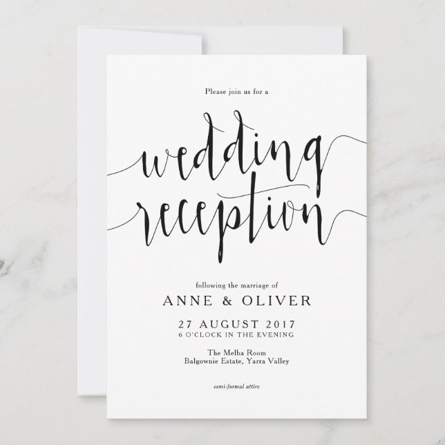 Réception de mariage rustique Invitation (Devant)