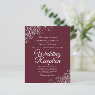 Réception de mariage Silver & Burgundy BUDGET Invi
