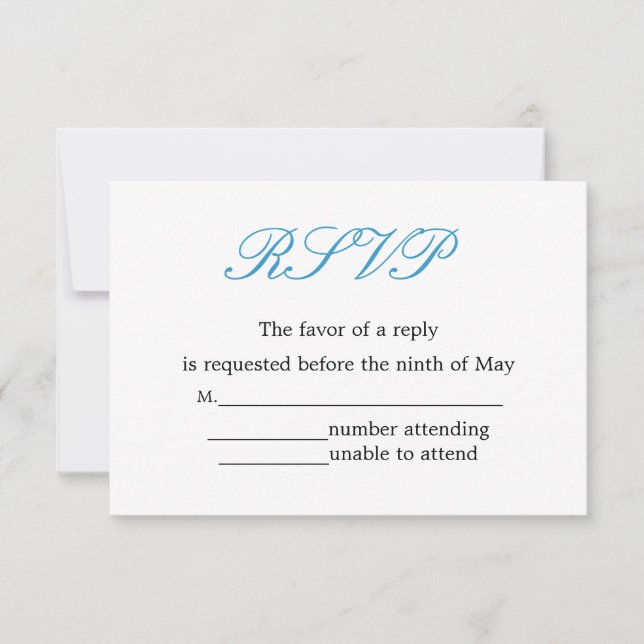Réception de mariage simple et élégante RSVP (Devant)