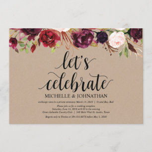 Réception d'Elopement Floral Bourgogne Invitations