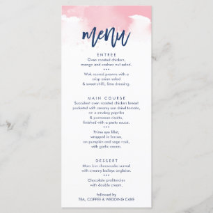RÉCEPTION MARIAGE MENU couleur rose chic
