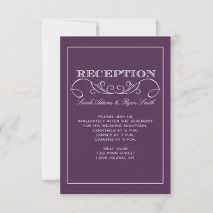 Réception moderne Swirl Purple Invitation