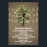 Réception vintage en chêne rustique   Cartes d'hôt<br><div class="desc">Vintage Oak Tree Rustic Lights Wedding Réception Hotel Cards - incluez ces cartes de détail pour informer vos invités de votre emplacement de réception, le calendrier de réception et les informations de l'hôtel pour faciliter la planification. Vous pouvez ajouter plus d'informations si nécessaire en cliquant sur le bouton personnaliser ci-dessus....</div>