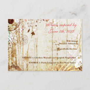 Réception vintage Shabby Chic Floral Bois RSVP