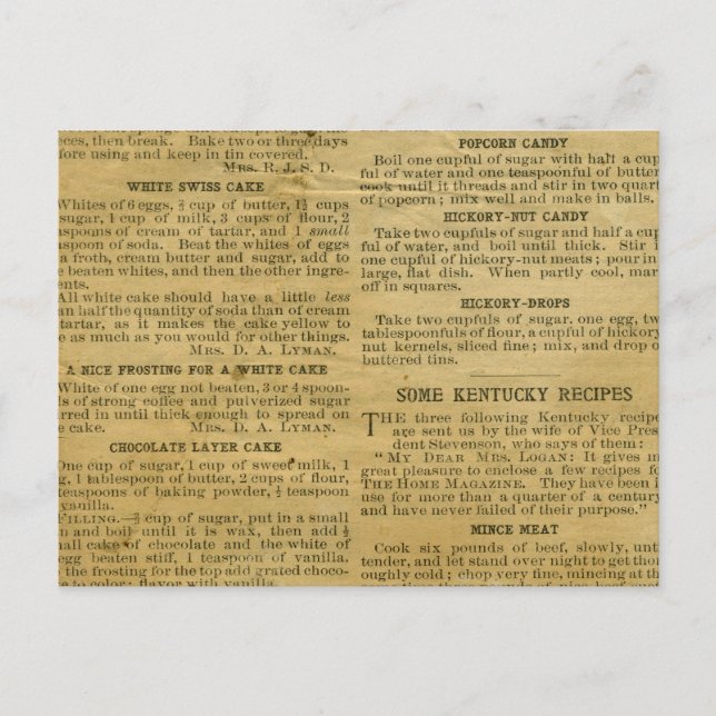 Recette Carte Antique Kentucky (Devant)