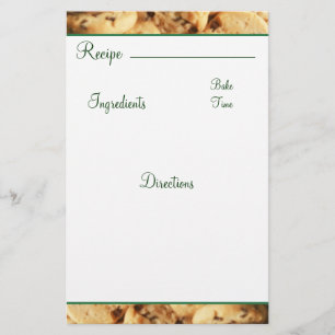 Recette Chip Chip Cookie Card Stationnaire