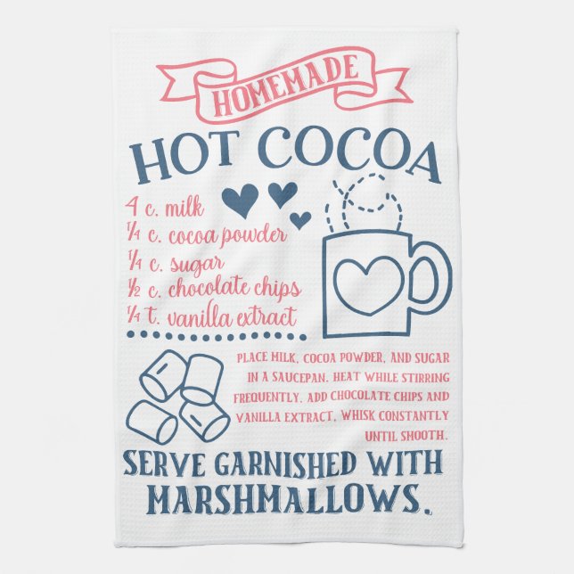 Recette chocolat au cacao chaud Serviette de cuisi (Vertical)