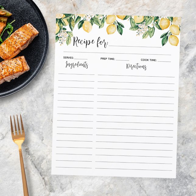 Recette Cuisine citron jaune Insérer (In situ)