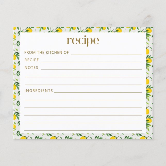Recette de Baby Shower Bohème de Citron d'Été (Devant)