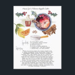 Recette de cidre de pomme d'aquarelle | Carte pour<br><div class="desc">L'avant de cette superbe carte postale sert d'imprimé de cuisine digne d'un cadre unique et présente une recette classique de cidre de pomme. Si vous avez besoin d'une recette ou d'ingrédients différents s'il vous plaît contactez-moi et je serais plus qu'heureux d'accommoder. Ajoutez votre propre message personnalisé au dos ou supprimez...</div>