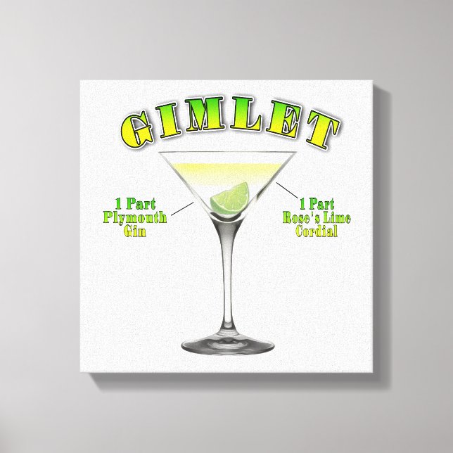 Recette de cocktail Gimlet Martini sur toile 12"x1 (Recto)