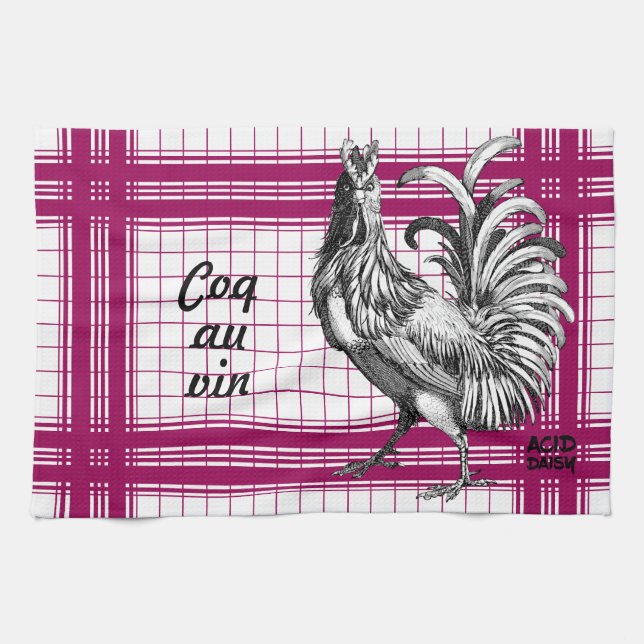Recette de coq de poulet Serviette de cuisine (Horizontal)