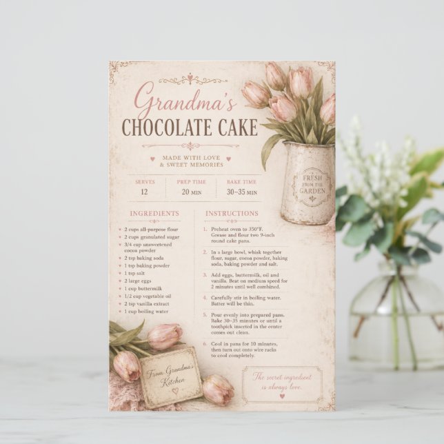 Recette de gâteau au chocolat de grand-mère, Tulle (Debout devant)